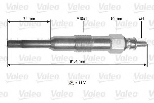 VALEO 345189 Свічка розжарювання