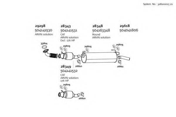 DINEX 32810001701 Система випуску ОГ