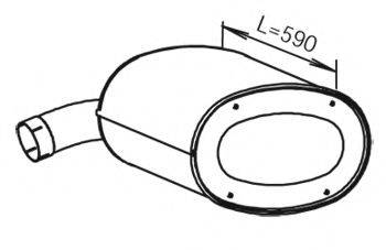 DINEX 28455 Середній/кінцевий глушник ОГ