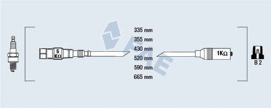 FAE 85878 Комплект дротів запалювання