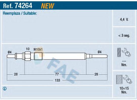 FAE 74264 Свічка розжарювання