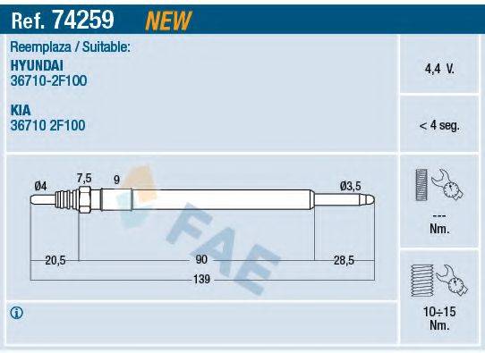 FAE 74259 Свічка розжарювання