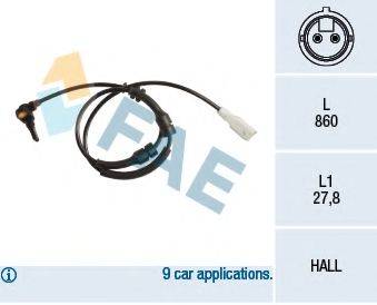 FAE 78256 Датчик, частота обертання колеса
