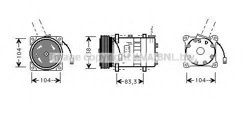 AVA QUALITY COOLING ALK014 Компресор, кондиціонер