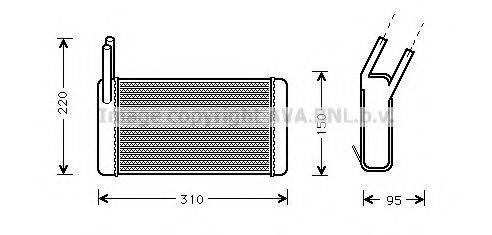 AVA QUALITY COOLING AU6131 Теплообмінник, опалення салону