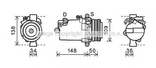 AVA QUALITY COOLING BWAK408 Компресор, кондиціонер