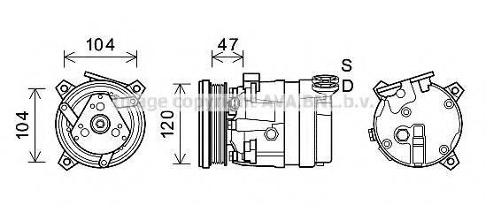 AVA QUALITY COOLING CTK054 Компресор, кондиціонер