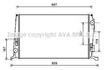 AVA QUALITY COOLING DA2005 Радіатор, охолодження двигуна