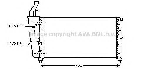 AVA QUALITY COOLING FT2200 Радіатор, охолодження двигуна