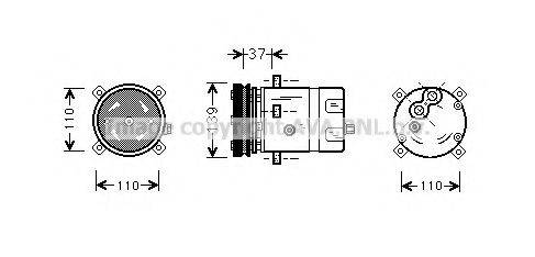 AVA QUALITY COOLING FTK198 Компресор, кондиціонер