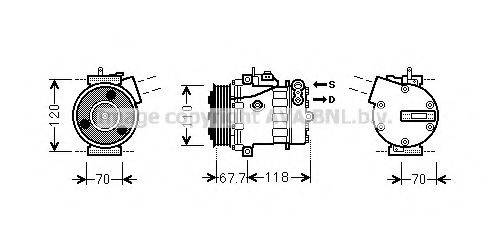 AVA QUALITY COOLING FTK384 Компресор, кондиціонер