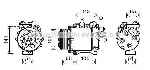 AVA QUALITY COOLING HDK263 Компресор, кондиціонер