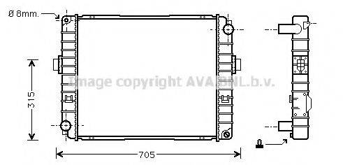 AVA QUALITY COOLING IV2003 Радіатор, охолодження двигуна