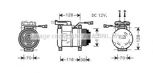 AVA QUALITY COOLING IVK074 Компресор, кондиціонер