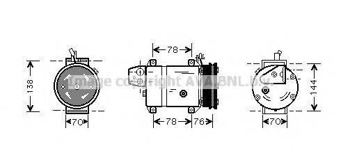 AVA QUALITY COOLING KAK108 Компресор, кондиціонер