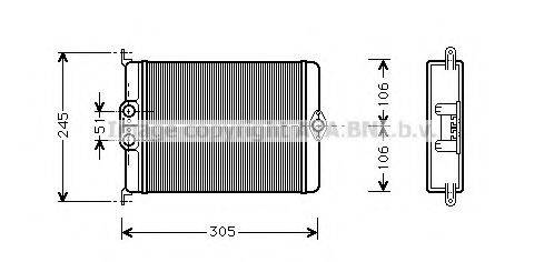 AVA QUALITY COOLING MS6239 Теплообмінник, опалення салону