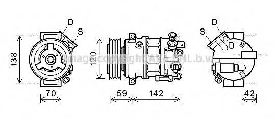 AVA QUALITY COOLING OLK576 Компресор, кондиціонер