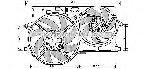 AVA QUALITY COOLING PE7541 Вентилятор, охолодження двигуна