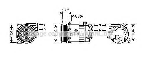 AVA QUALITY COOLING PEK326 Компресор, кондиціонер