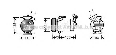 AVA QUALITY COOLING RTK437 Компресор, кондиціонер