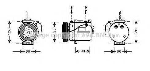 AVA QUALITY COOLING SBK051 Компресор, кондиціонер