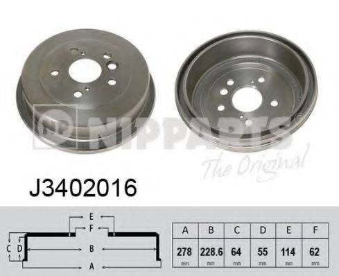 NIPPARTS J3402016 Гальмівний барабан