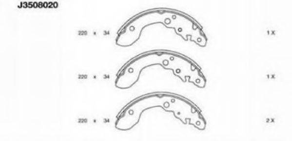 NIPPARTS J3508020 Комплект гальмівних колодок