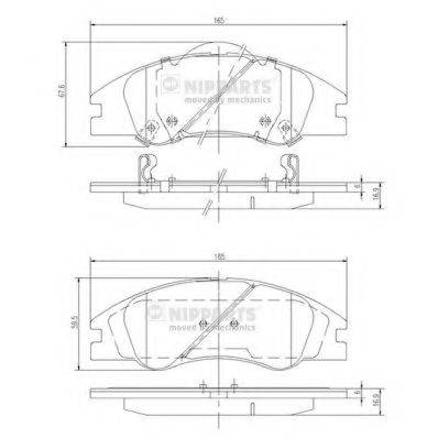 NIPPARTS J3600326 Комплект гальмівних колодок, дискове гальмо