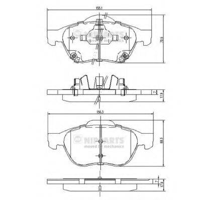 NIPPARTS J3602115 Комплект гальмівних колодок, дискове гальмо