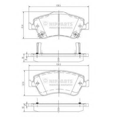 NIPPARTS J3602124 Комплект гальмівних колодок, дискове гальмо