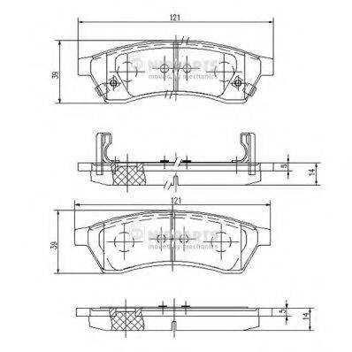 NIPPARTS J3610904 Комплект гальмівних колодок, дискове гальмо