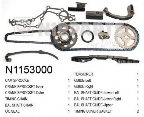 NIPPARTS N1153000 Комплект мети приводу розподільного валу