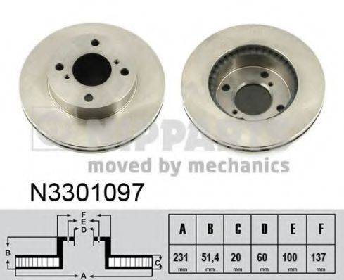 NIPPARTS N3301097 гальмівний диск