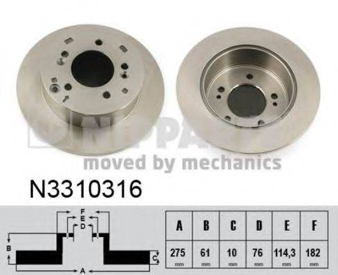 NIPPARTS N3310316 гальмівний диск