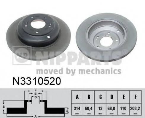 NIPPARTS N3310520 гальмівний диск