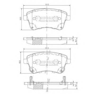 NIPPARTS N3600331 Комплект гальмівних колодок, дискове гальмо