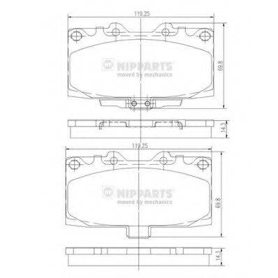 NIPPARTS N3607022 Комплект гальмівних колодок, дискове гальмо