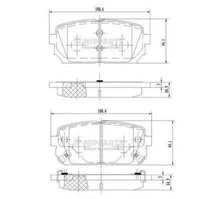 NIPPARTS N3610309 Комплект гальмівних колодок, дискове гальмо