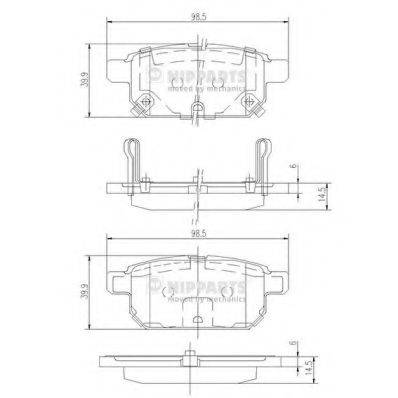 NIPPARTS N3618002 Комплект гальмівних колодок, дискове гальмо