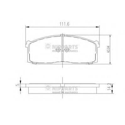 NIPPARTS J3601006 Комплект гальмівних колодок, дискове гальмо