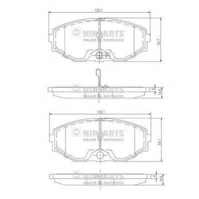 NIPPARTS J3601074 Комплект гальмівних колодок, дискове гальмо