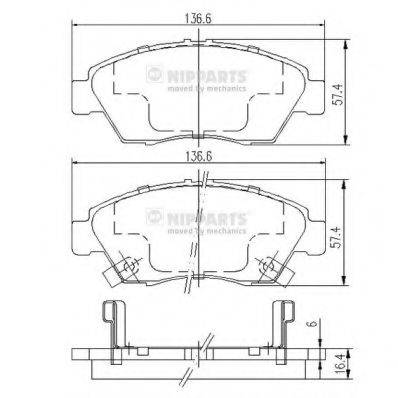 NIPPARTS J3604033 Комплект гальмівних колодок, дискове гальмо