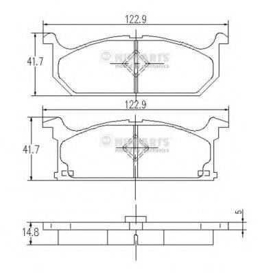 NIPPARTS J3608004 Комплект гальмівних колодок, дискове гальмо