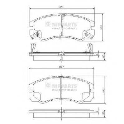 NIPPARTS J3609009 Комплект гальмівних колодок, дискове гальмо