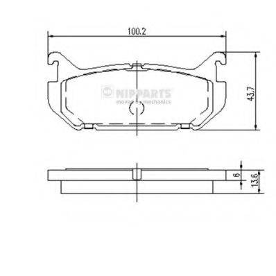 NIPPARTS J3613007 Комплект гальмівних колодок, дискове гальмо