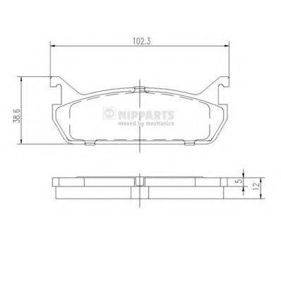 NIPPARTS J3616001 Комплект гальмівних колодок, дискове гальмо