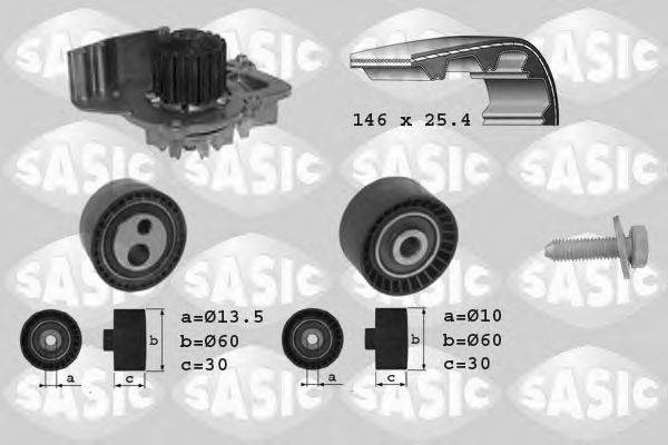 SASIC 3900006 Водяний насос + комплект зубчастого ременя