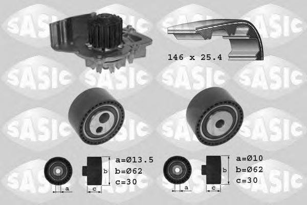 SASIC 3900008 Водяний насос + комплект зубчастого ременя