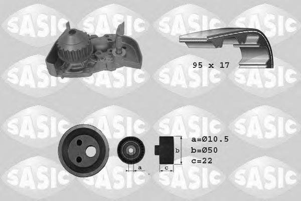 SASIC 3904025 Водяний насос + комплект зубчастого ременя