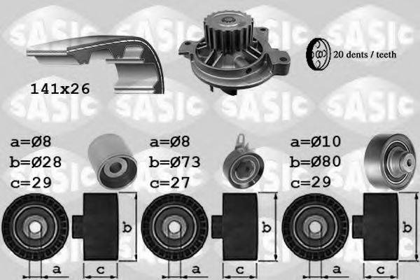 SASIC 3906059 Водяний насос + комплект зубчастого ременя